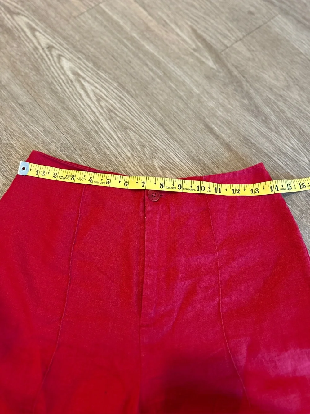 Reformation Red Linen Wide Leg Pant Set Size Small Coord Tube Top Palazzo Pants